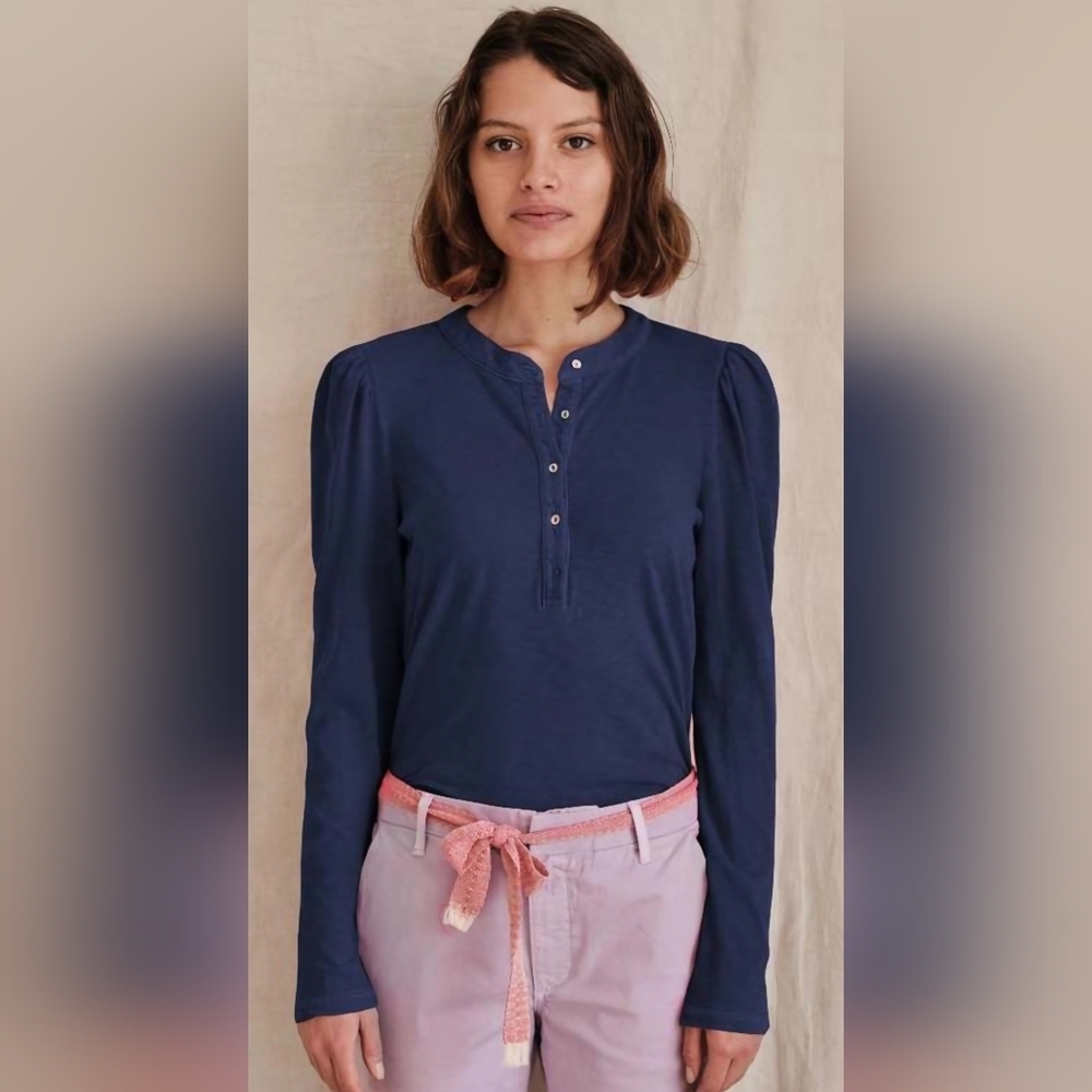 Sundry By "Anthropologie" Long Sleeve Henley Tee- In Deep PURPLE!!